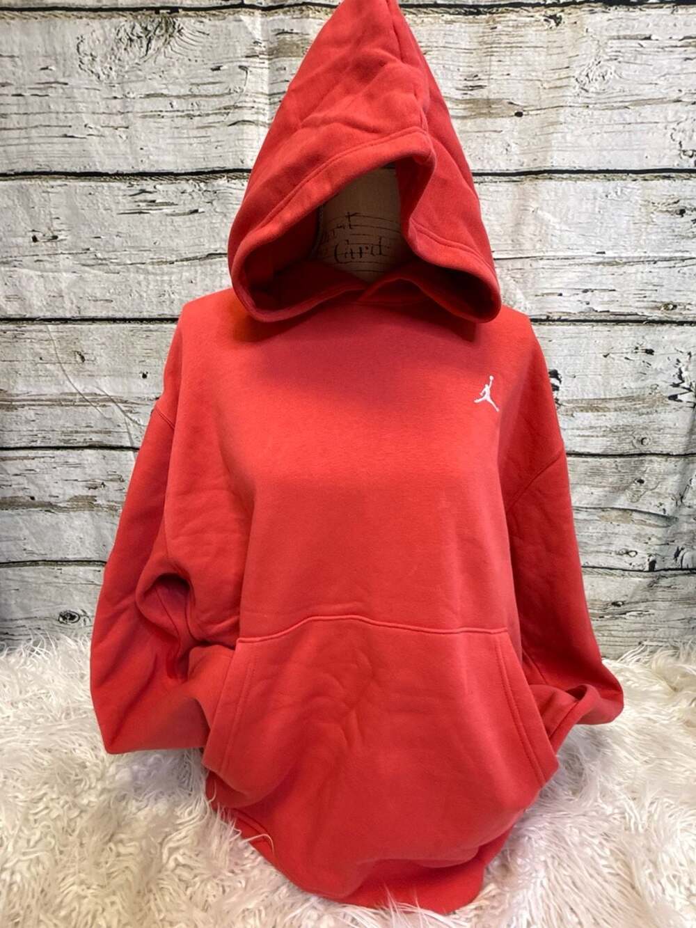 Jordan Large Brooklyn Fleece Pullover Hoodie in Gym Red